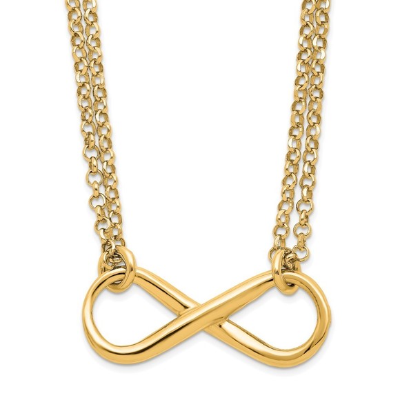 925 Sterling Silver Gold-plated Polished Infinity Symbol Necklace